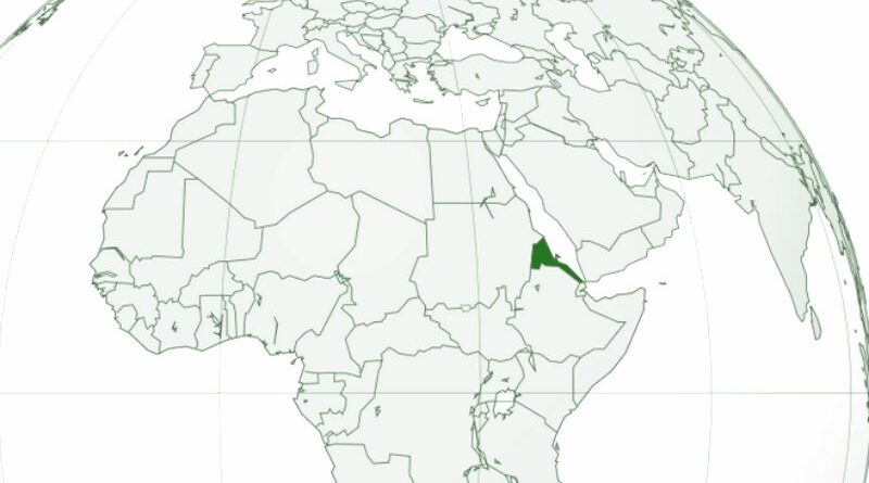 Eritrea en el mapa de África