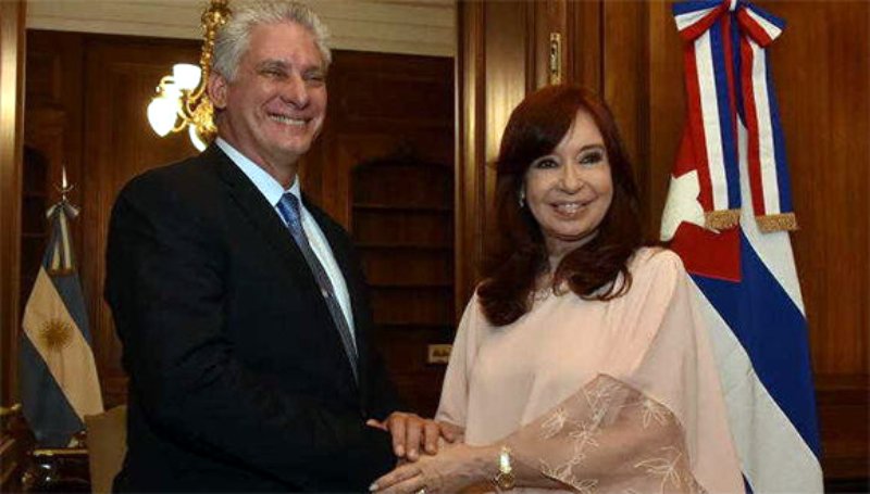 Miguel Díaz-Canel y Cristina Fernández de Kirchner