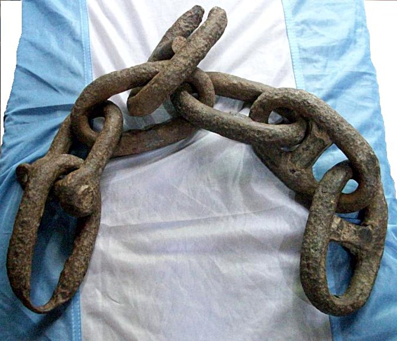 cadenas usadas en la batalla de Vuelta de Obligado
