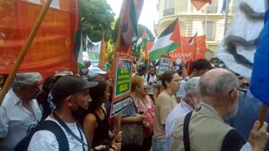 Manifestación por Palestina frente a cancillería de Argentina