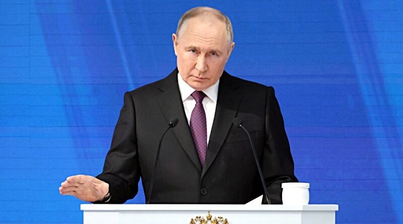 Vladímir Putin ante la Asamblea Federal en 2024