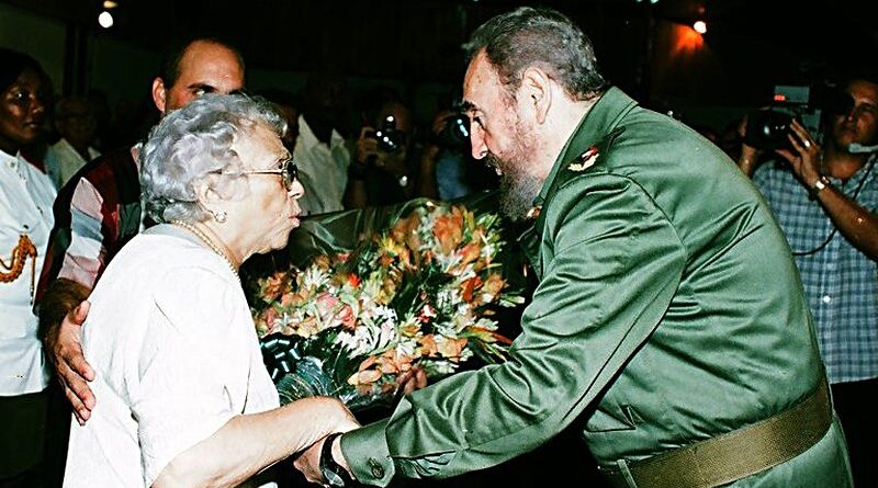Melba Hernández y Fidel Castro