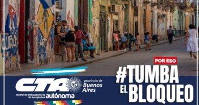 Central de trabajadores de Argentina contra el bloqueo a Cuba