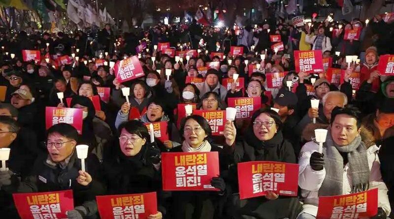 manifestaciones en Corea del Sur piden dimisión del presidente