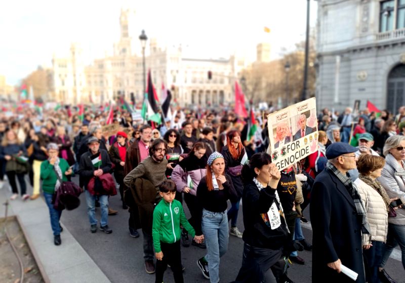 España: manifestaciones en solidaridad con Palestina