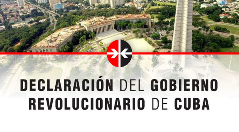cartel de declaración del gobierno revolucionario de Cuba