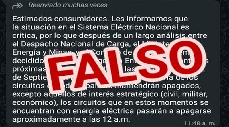 fake news sobre emergencia eléctrica