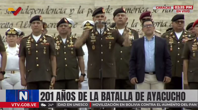 Ministro de Defensa Vladímir Padrino López en aniversario de Ayacuho