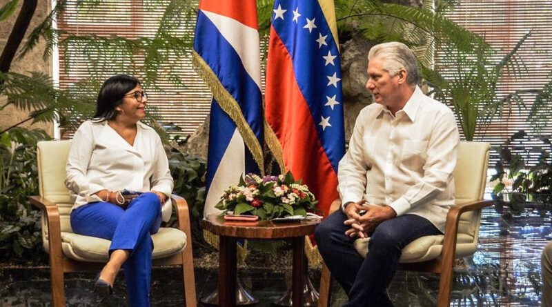 Delcy Rodríguez y Miguel Díaz-Canel
