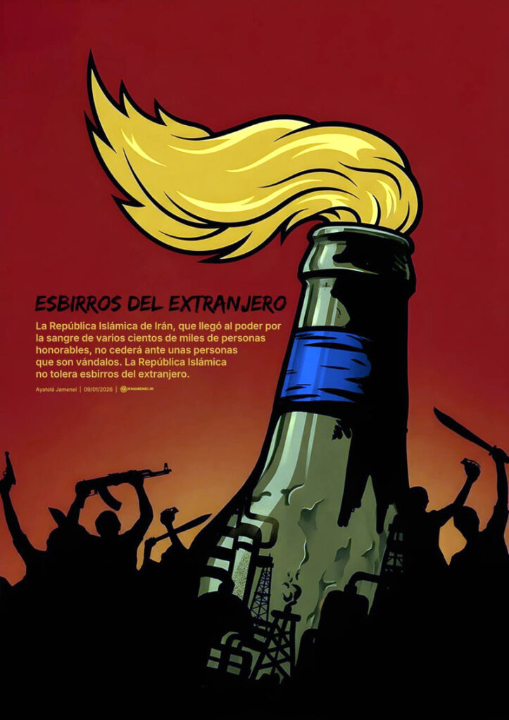 cartel contra esbirros del extranjero que pretenden desestabilizar a la República Islámica de Irán