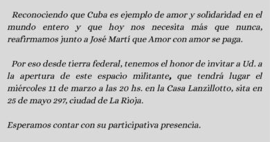 La Rioja inaugura el Espacio de Solidaridad La Rioja–Cuba