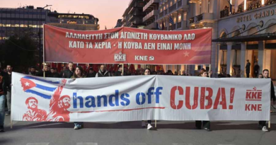 Destacan manifestación de solidaridad con Cuba en Atenas