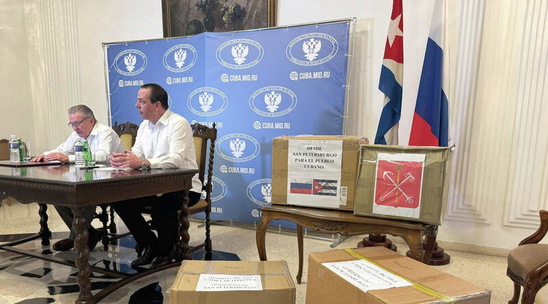 La ciudad rusa de San Petersburgo dona medicamentos a Cuba