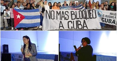 En Lanús, Argentina, también se grita abajo el bloqueo de EEUU a Cuba En Lanús, Argentina, también se grita abajo el bloqueo de EEUU a Cuba