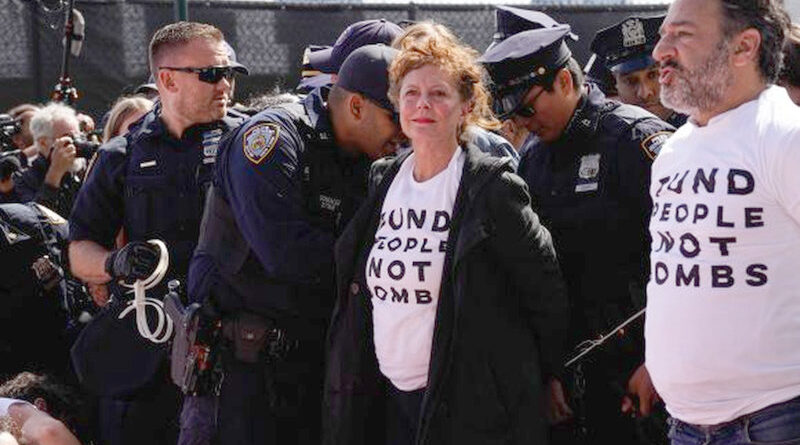 detención de Susan Sarandon por repudiar a los sionistas genocidas